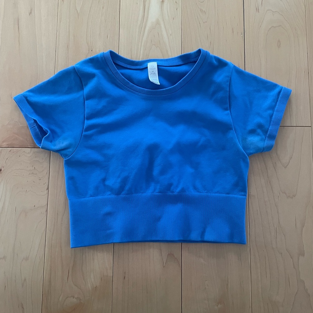 Offline by Aerie Seamless Crop Top Blue